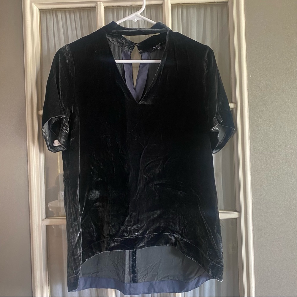Madewell velvet choker cutout top